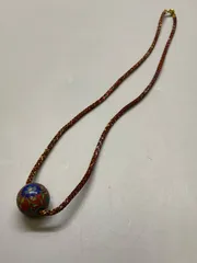 SN1493 ネックレス 花柄 玉 紐 レトロ 古風 アンティーク USA PAT 4074400 刻印 アクセサリーのサムネイル