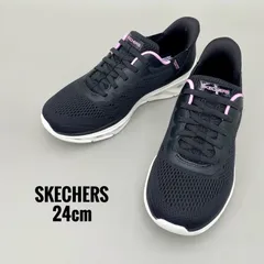 スケッチャーズ ウィメンズ ハンズフリー ブラック 24.0cm ブラック ピンク SKECHERS 軽量 スニーカー