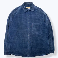 90s GRAMICCI Corduroy Shits Made in USA 【L】 90年代 グラミチ コーデュロイ シャツ ジャケット チェック アメリカ製 USA製 古着 ヴィンテージ ネイビーのサムネイル