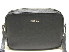 FURLA フルラ リリー ショルダーバッグ ☆ ブラック レザー Wファスナー カメラバッグ クロスボディ 斜め掛け LILLI レディース ▼8D
