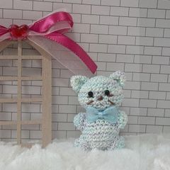 あみぐるみ】世界にひとつだけ♡ ふわふわ白い犬のあみぐるみ 約30cm