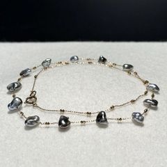 K18 黒蝶真珠 パール ネックレス タヒチ バロックパール 約45cm - メルカリ