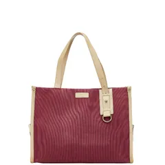 バーバリー チェック ハンドバッグ トートバッグ パープル ベージュ キャンバス レザー レディース BURBERRY【1-0228677】