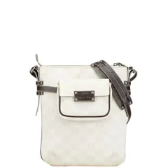 ロエベ アナグラム ショルダーバッグ ホワイト ブラウン PVC レザー レディース LOEWE【1-0231647】