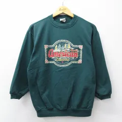 M/古着 長袖 スウェット メンズ 90年代 90s アメリカン アウトドア クルーネック USA製 濃緑 26mar27のサムネイル