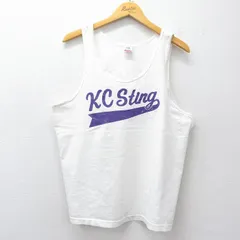 XL/古着 フルーツオブザルーム ビンテージ タンクトップ メンズ 90年代 90s KC Sting コットン クルーネック USA製 白 26mar27