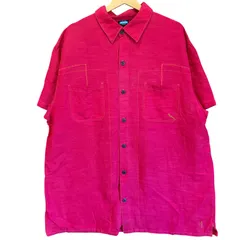 KAVU カブー 竹繊維 バンブー レーヨン 半袖シャツ ワークシャツ メンズ XXL 3L 古着 ショッキングピンク ビビッドピンク 桃色 大きいサイズ アウトドア ストリート アメカジ レトロ カジュアル / MS711のサムネイル