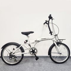 TOMONAU 折りたたみ自転車 6段変速 カゴ付き ホワイト - メルカリ