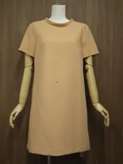 85%OFF 定価\13,800 訳あり未使用品 プロポーションボディドレッシング PROPORTION BODY DRESSING ひざ丈 五分袖 オフネック ワンピース 3 ベージュ