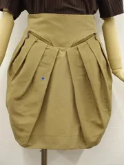 シーバイクロエ SEE BY CHLOE ひざ丈 タックコクーンスカート USA：4 カーキ