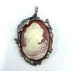 珊瑚 コーラル 薔薇 ROSE 彫刻 CAMEO フラワー ネックレス j32 - メルカリ