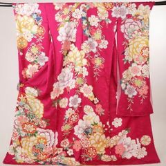 6k930 色掛下 正絹 袷 花嫁衣裳 紫 青 赤 金色 緑 白 花柄 和装 - メルカリ