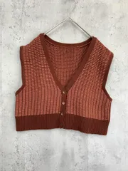 LOWRYS FARM ローリーズファーム 2WAY ニット ビスチェ ベスト sizeF/茶 ◇■ レディース