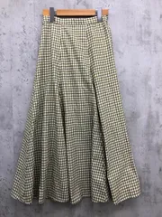 Samansa Mos2 blue サマンサモスモス ブルー ギンガムチェック ロング フレア スカート sizeF/グリーン系 ■■ レディース