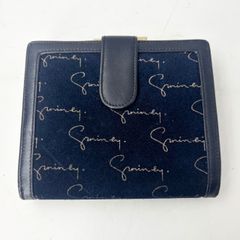 GIVENCHY ジバンシー 二つ折り財布 黒 スエード ロゴ がま口財布 1993