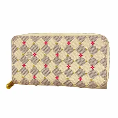 ルイ・ヴィトン(Louis Vuitton) ルイ・ヴィトン 長財布 ダミエ・アズール スタッズ ジッピーウォレット N64615 ホワイト フューシャレディース