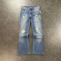 Abercrombie&Fitch Denim Flare Jeans Bootcut Y2K アバクロンビー&フィッチ デニムパンツ フレアジーンズ ブーツカット ダメージ 花柄 刺繍 USED加工 レディースのサムネイル