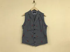 本物ダファーDUFFERテーラード刺繍デザインジレベストメンズサーフアメカジミリタリーストリートスケーターワークビジネススーツモードゴルフドレスバイカー青ブルーM日本製のサムネイル