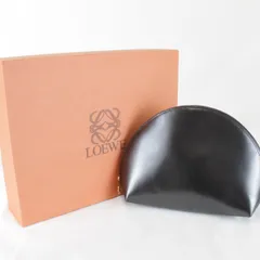 美品『USED』LOEWE【ロエベ】 アナグラム ポーチ レザー ブラック 100g 箱有 レディース ハイブランド シンプル