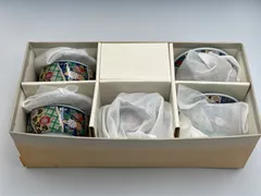 【未使用&長期保管品】有田焼  蓋付き湯呑み 5客セット 金彩 古伊万里 献上文様