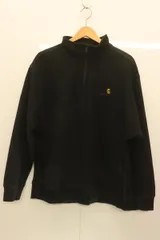 【中古】 Carhartt WIP メンズスウェット L Half Zip American Script Sweat Carhartt WIP L 黒 ブラック 刺繍