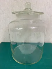 【フォロー割対象商品】昭和レトロ　アンティークガラス瓶　蓋付きガラス瓶　キャニスター　アンティーク雑貨  ビンテージ