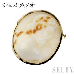 K18刻印 美品 シェルカメオ ブローチ ネックレストップ 2WAYS - メルカリ