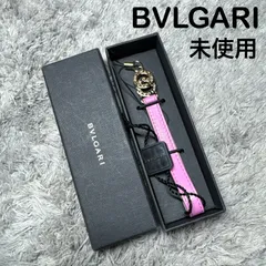 【未使用】BVLGARI ブルガリ ストラップ ゴールドロゴ ピンクレザー