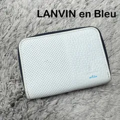 LANVIN en Bleu ランバン フラグメントケース コインケース カードケース ラウンドファスナー ホワイト