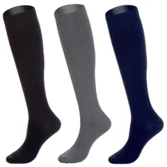 【在庫セール】[NANOOER] 強靭補強靴下! [ 3組 ] ハイソックス 着圧ソックス スポーツ用 コンプレッション ストッキング サイクリング ランニング 弾性ソックス スポーツ ソックスメンズレディース