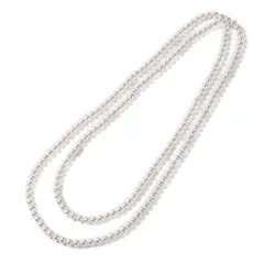 【特価セール】[CRANES COLLECTION] 日本製 パール ロング ネックレス 国産 6mm 花珠貝パール 真珠 カジュアル フォーマル 2連アレンジ 結び ケース ロゴ入り巾着 書付 自社生産
