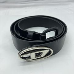 [早い者勝ち] DIESEL ブラックレザーベルト メタルバックル ロゴドン 早い者勝ち] DIESEL ブラックレザーベルト メタルバックル ロゴドン
