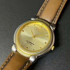 【電池交換済】  Audi アウディ クワトロ 腕時計 希少 ヴィンテージ 稼働品 ゴールドのサムネイル