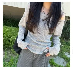 レディース夏シースルー長袖Tシャツ