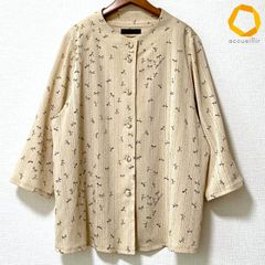 ヤッコマリカルド／テントシルエット ピンタック×ボタニカル柄 長袖 