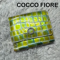 COCCO FIORE コッコフィオーレ 三つ折り財布 モザイク エナメル グリーン系のサムネイル
