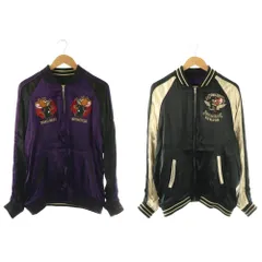 バンソン VANSON TOM&JERRY ジャケット ブルゾン スカジャン リバーシブル XL ブラック パープル TJV-2006 /DF ■GY40