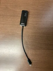 中古品 BUFFALO 有線LANアダプター LUA4-U3-CGTE-BK ブラック Giga Type-C USB3.1(Gen1)対応