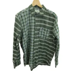 クロコダイル CROCODILE シャツ LL 緑 グリーン チェック柄 長袖 胸ポケット /KK ■ECB001