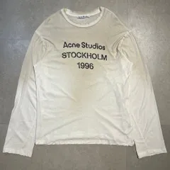 Acne Studios アクネストゥディオズ Relax Fit Logo T-Shirt ダメージ加工 長袖Tシャツ FN-UX-TSHI000016 ホワイト size:XS【表参道A09】 のサムネイル