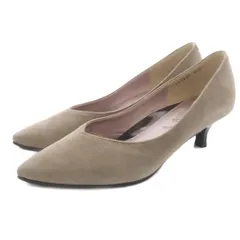 銀座かねまつ GINZA Kanematsu スエード パンプス ポインテッドトゥ 22cm 茶色