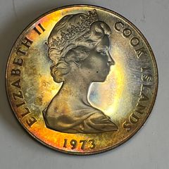 銀貨】1973年 クック諸島 2ドル記念銀貨 エリザベス2世 戴冠20周年記念