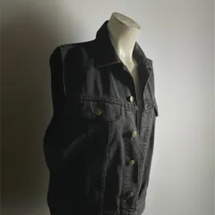 USA 90s Lee ブラック デニムベスト アメリカ リー 黒 ノースリーブ トップス ヴィンテージ Vintage Denim I92