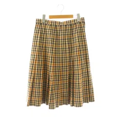 ダックス DAKS チェックプリーツスカート 膝丈 69-94 ベージュ /SY ■OS