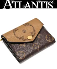 極美品 ルイヴィトン Louis Vuitton ポルトフォイユ ゾエ 三つ折りコンパクト財布 モノグラムジャイアントリバース M80725 RFID 【74488】