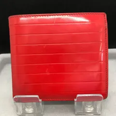Christian Dior　ディオール　二つ折り財布　パテント　レッド系　1756