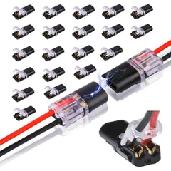 【数量限定】配線コネクター 2針低圧汎用コネクタ 18 ～ 22 AWG プラグ式クイックコネクター 接続端子 差し込み型電線コネクタ 簡単に速く配線取り付け ハンダ付けなし 剥離なし (20個セット)