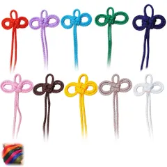 【新着商品】二葉結び 紐 10本入り 和風 お守り紐 根付紐 組紐 ストラップ 紐飾り しおり紐 飾り紐 紐 お守り袋 手作り 40cm