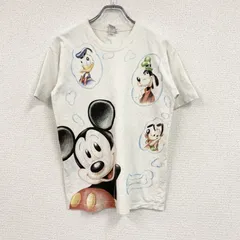 90s　Disney　ディズニー　Mickey & Friends　半袖プリントTシャツ　ヴィンテージ　白　ホワイト　Mサイズ　古着
