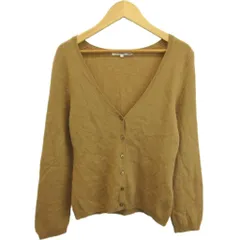 23区 オンワード樫山 カーディガン ウール 32 茶 ブラウン Vネック 長袖 ボタンフロント /MD ■ECC003